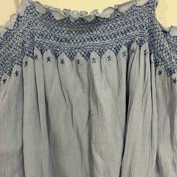 Rebecca Taylor Baby Blue Smocked Tank Top Size 8 - Picture 2 of 7